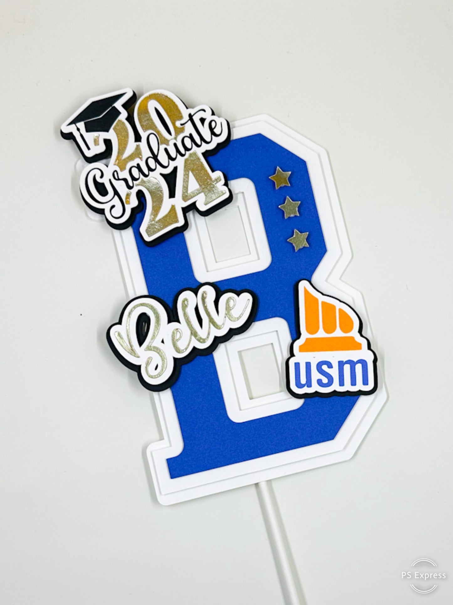 Initial Cake Topper Personalized