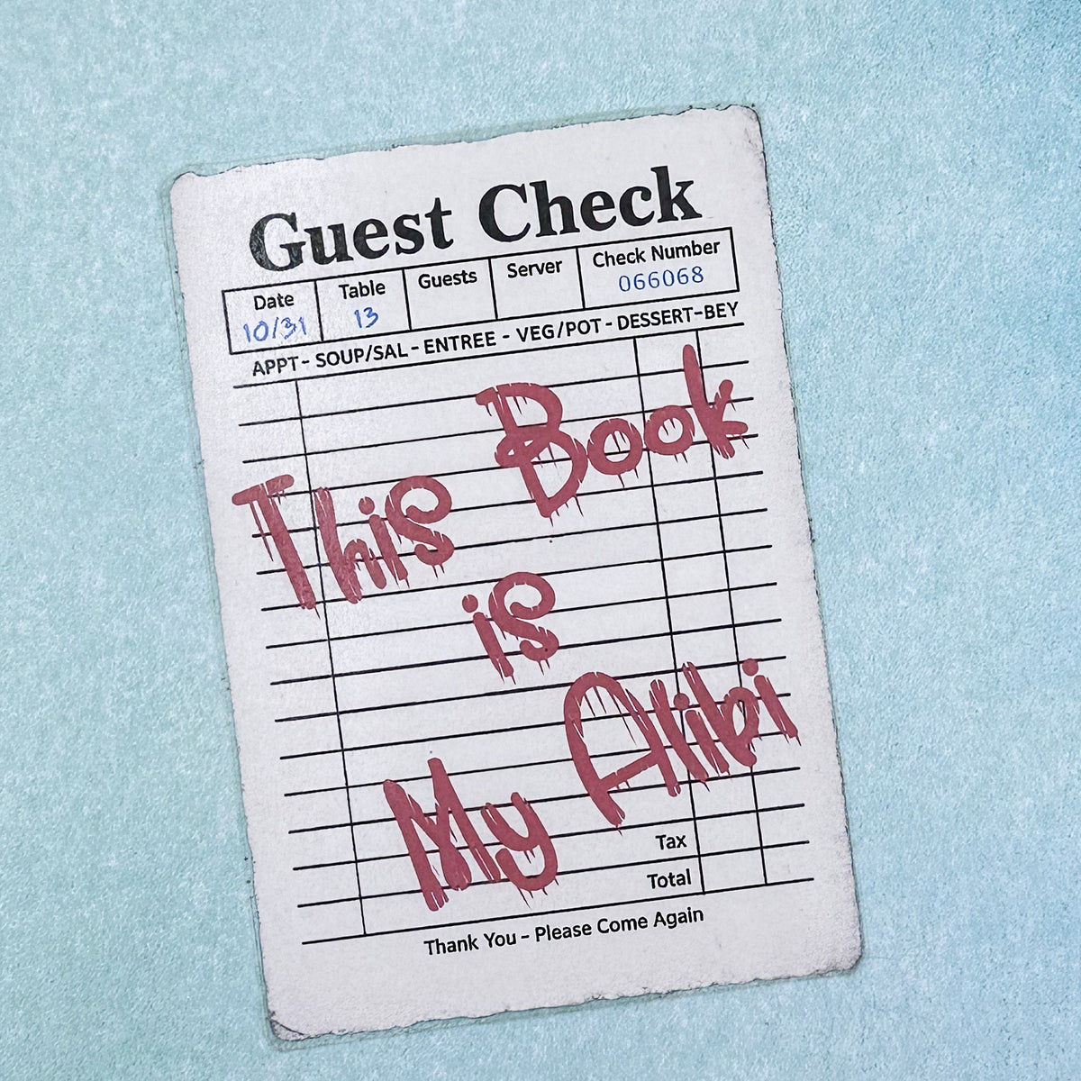 True Crime Guest Check Bookmark
