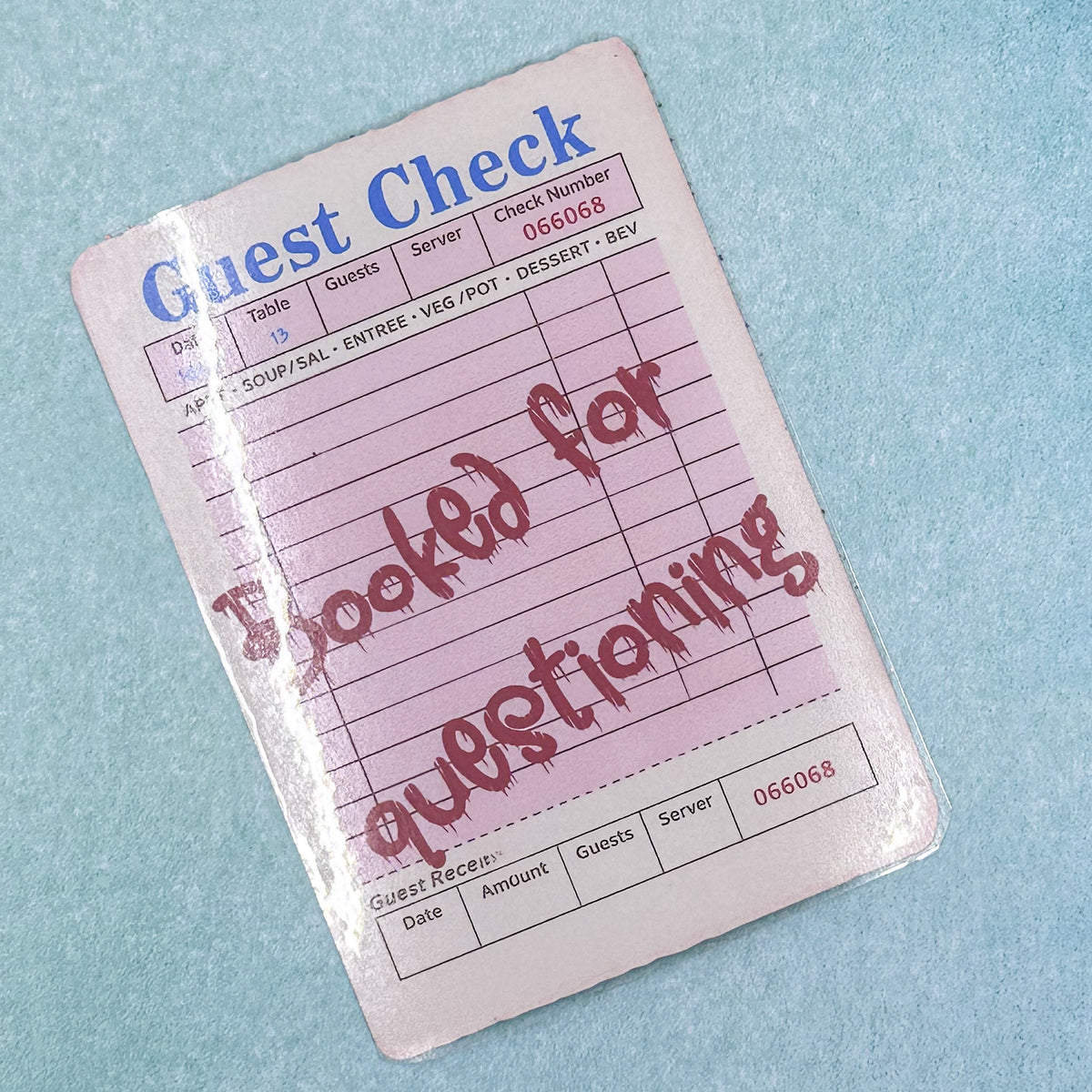 True Crime Guest Check Bookmark