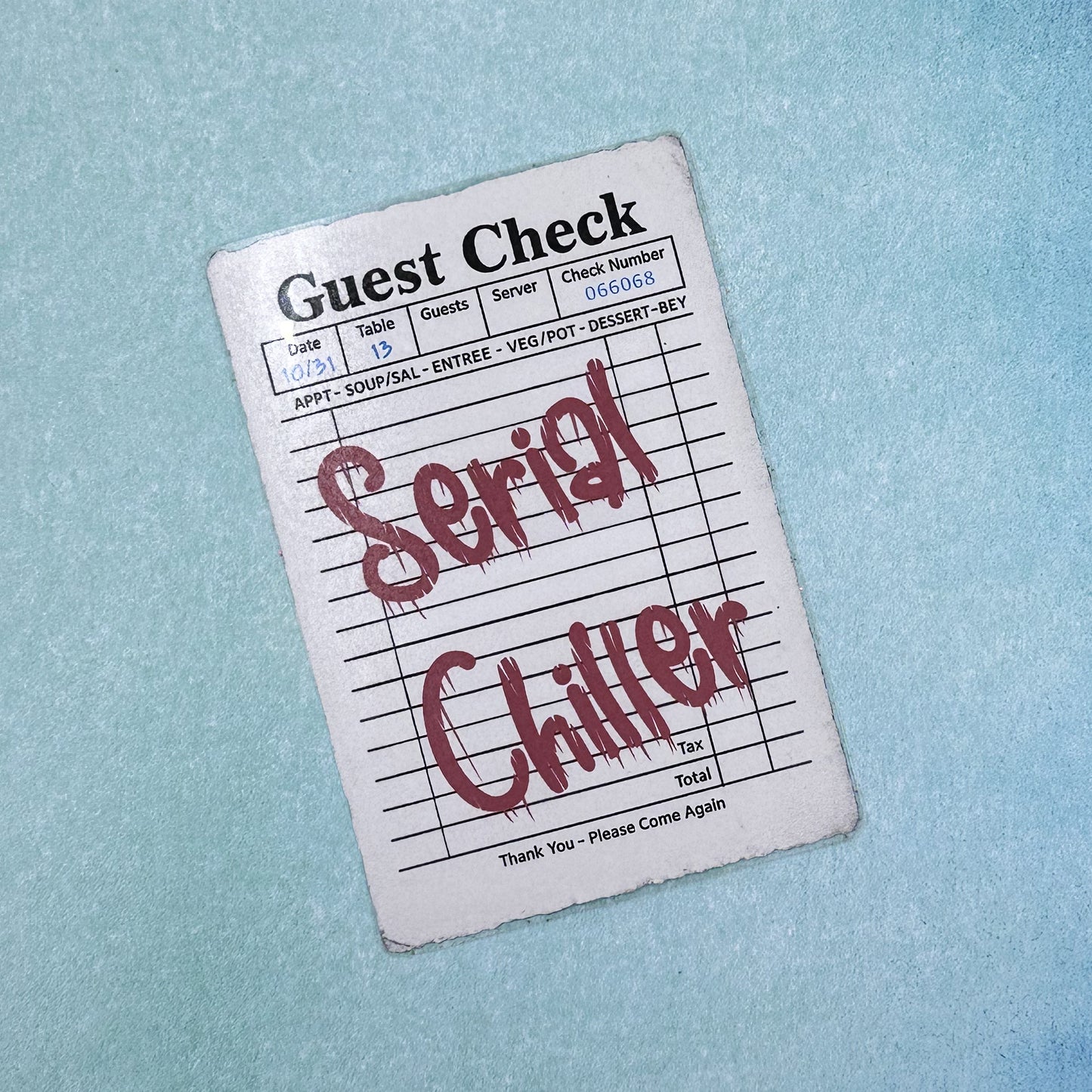 True Crime Guest Check Bookmark