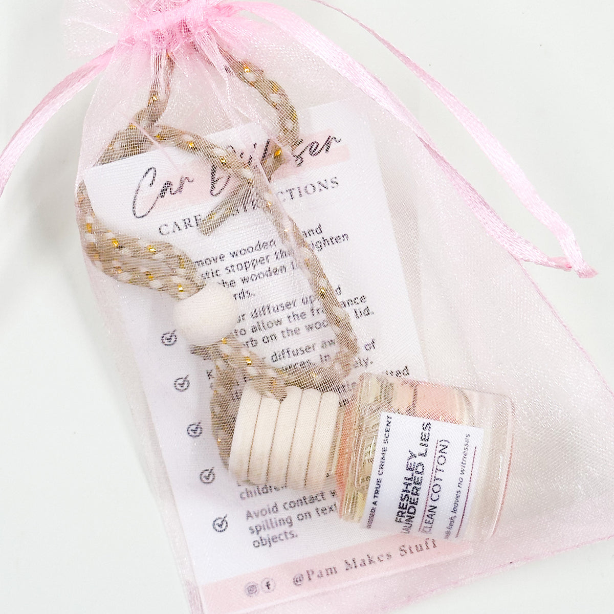 Freshly Laundered Lies – True Crime Car Diffuser (Clean Cotton)
