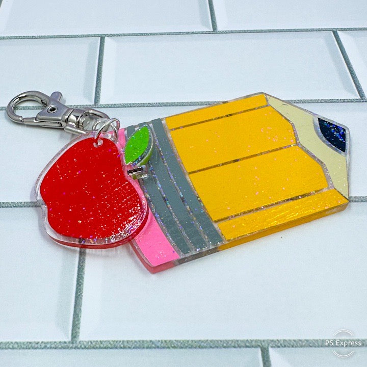 Teacher Appreciation Keychain – Custom Pencil and Personalized
