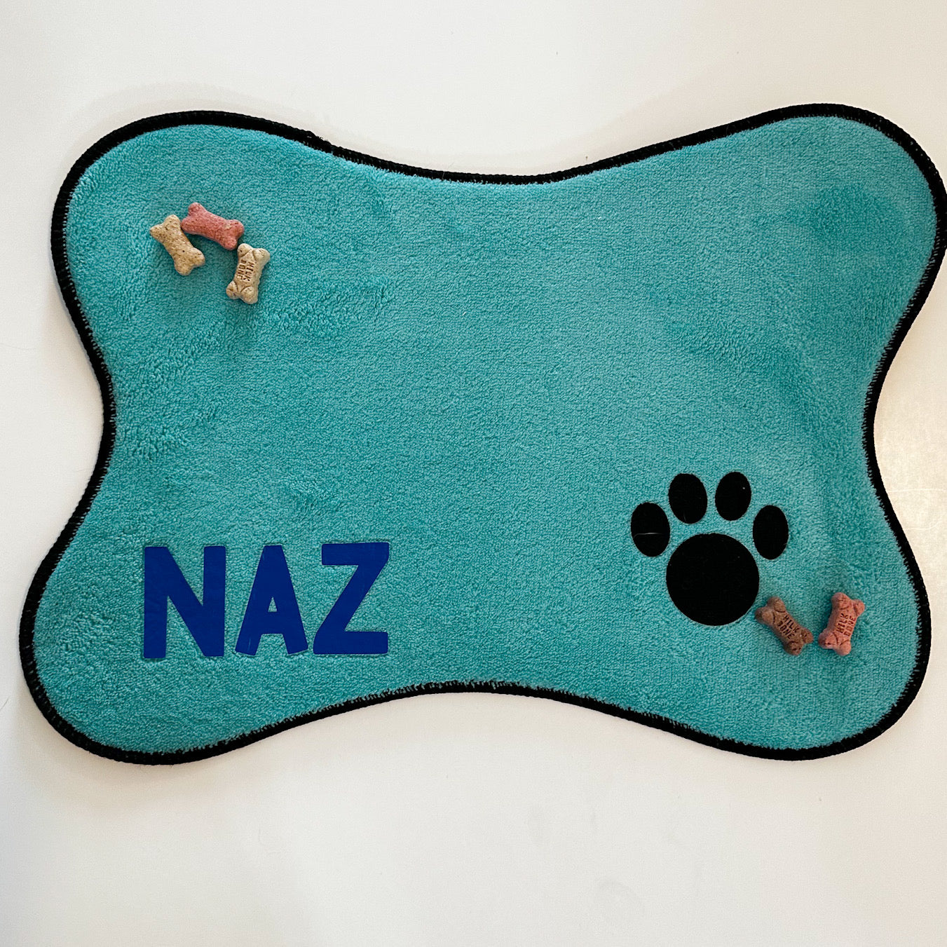 Personalised with any name Pet Dog bowl feeding mat 60 x 40 cm Large mat