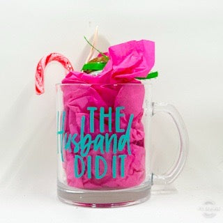 “The Husband Did It” Glass Mug + Hot Cocoa Gift Set