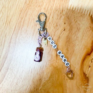 True Crime Husband Charm | Poison Bottle Purse Charm & Keychain Accessory