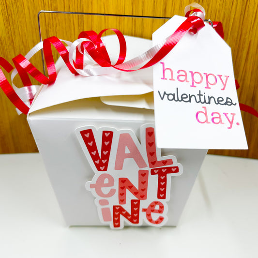 Valentines Fortune Cookies Take Out Box with 10 Paper Fortune Cookies