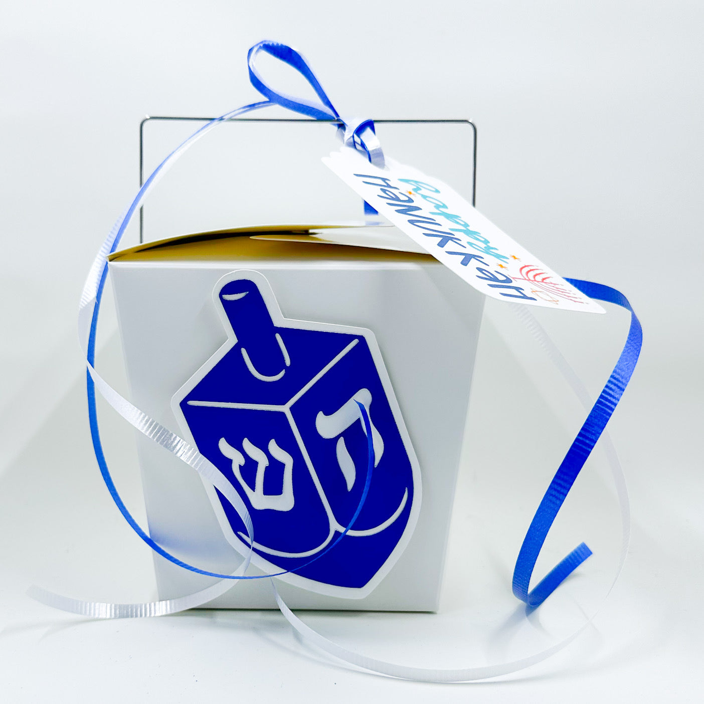 Hanukkah Take-Out Container with goodies