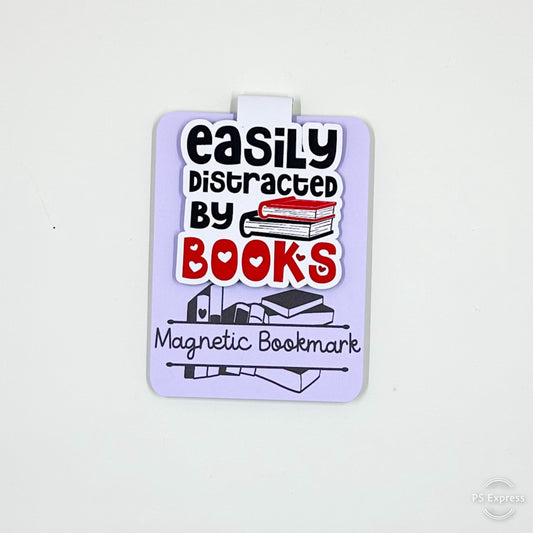 Easily Distracted By Books Magnetic Bookmark
