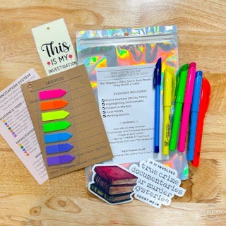 True Crime Book Annotation Kit | Reading Tabs, Highlighters & Case Notes | Book Lover Gift