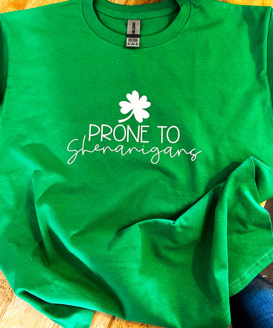 Prone to Shenanigans St. Patrick's Day t-shirt