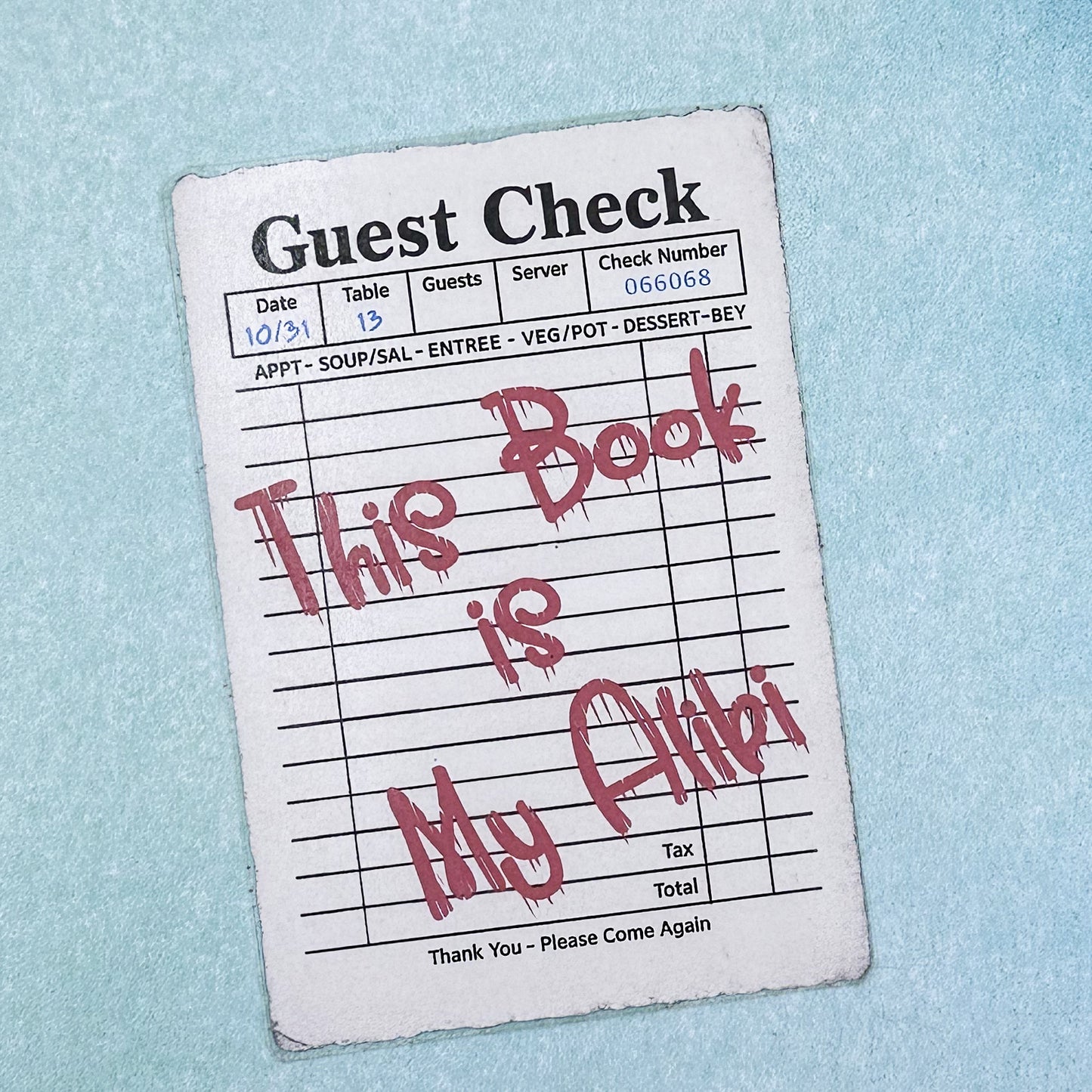 True Crime Guest Check Bookmark