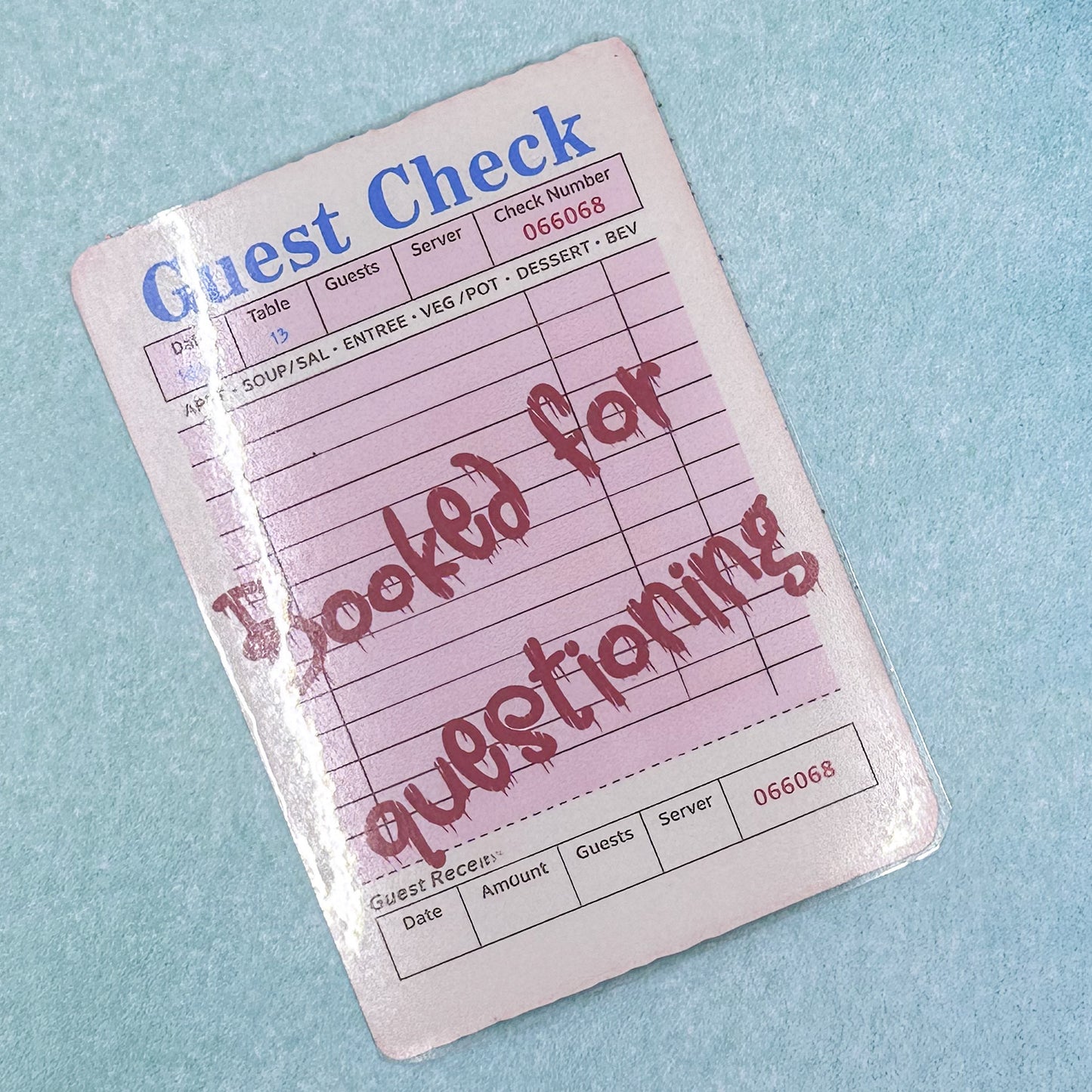 True Crime Guest Check Bookmark