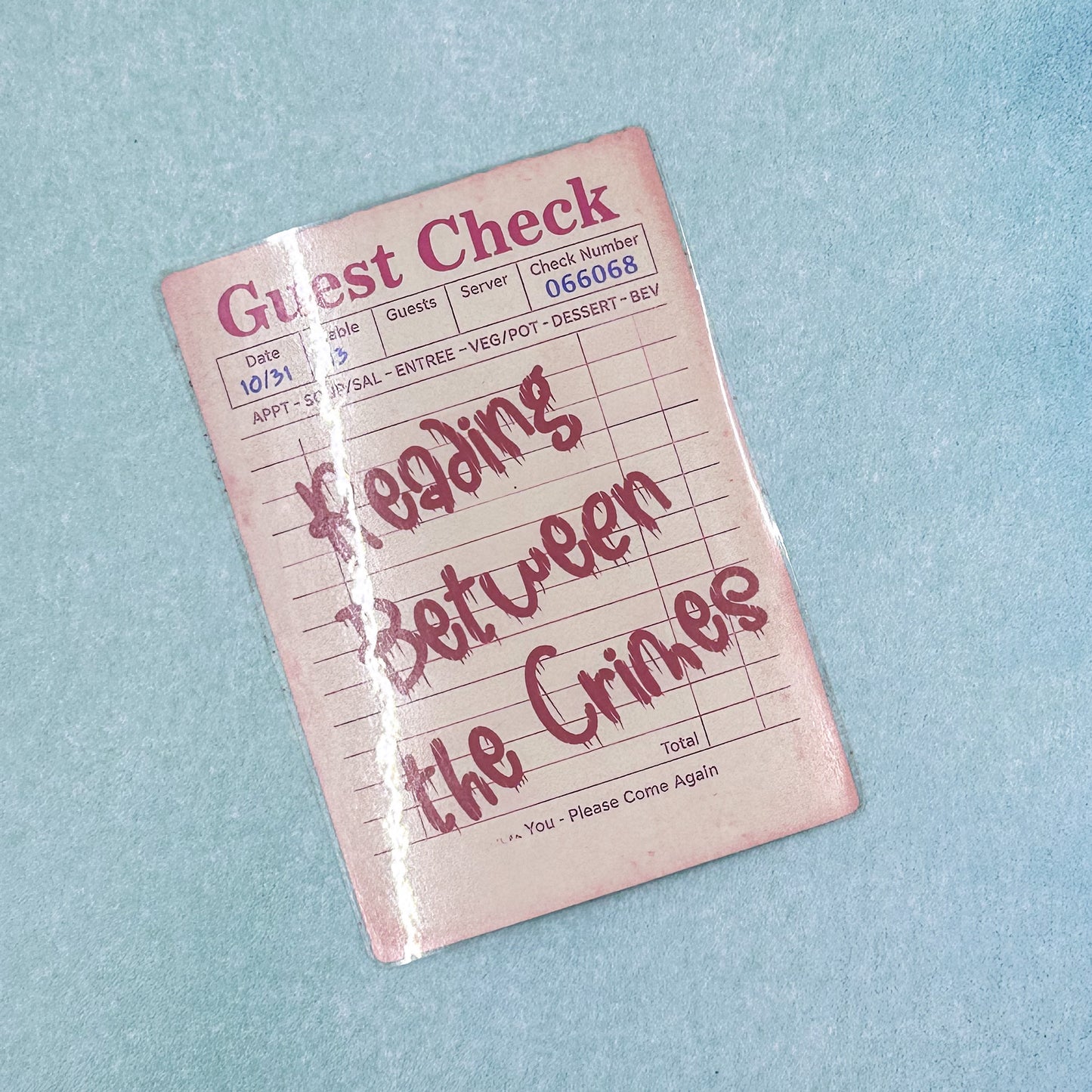 True Crime Guest Check Bookmark