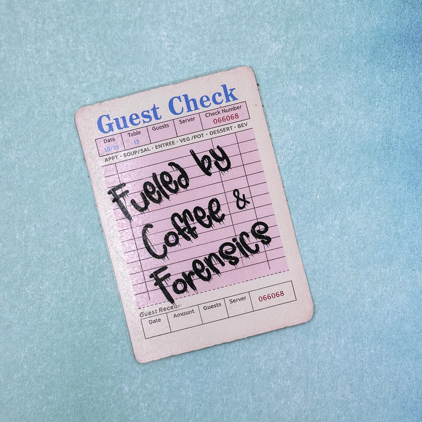 True Crime Guest Check Bookmark