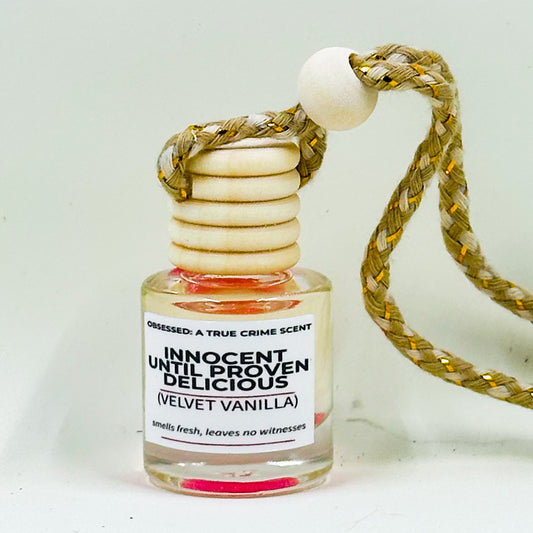 Innocent Until Proven Delicious – True Crime Car Diffuser (Velvet Vanilla)