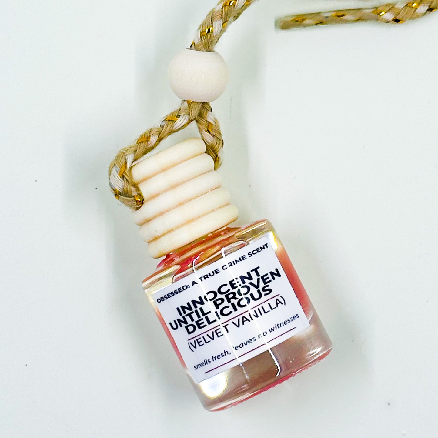 Innocent Until Proven Delicious – True Crime Car Diffuser (Velvet Vanilla)