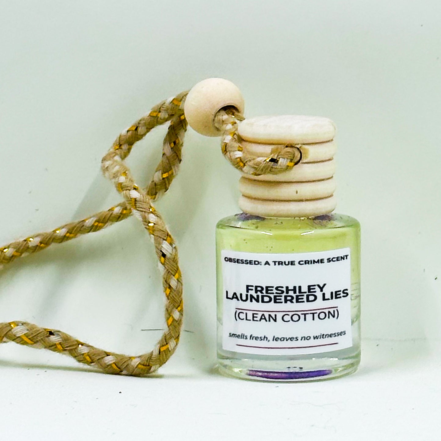 Freshly Laundered Lies – True Crime Car Diffuser (Clean Cotton)