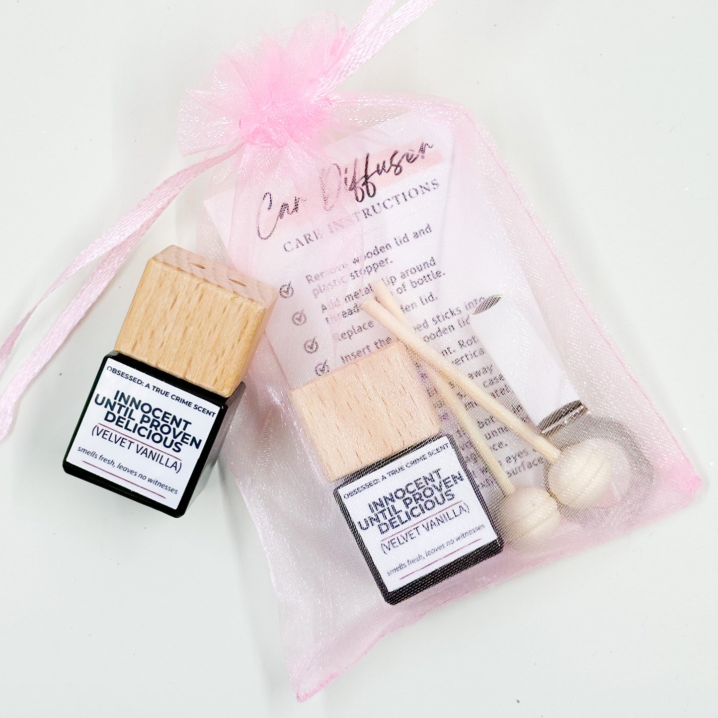 Innocent Until Proven Delicious – True Crime Car Diffuser (Velvet Vanilla)