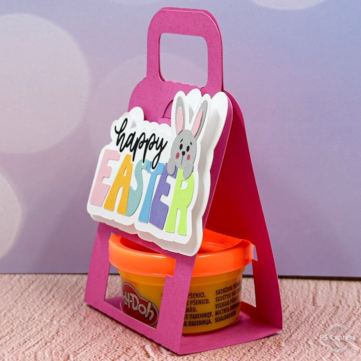 Personalized Happy Easter Playdough Holder – Bunny-Themed Gift