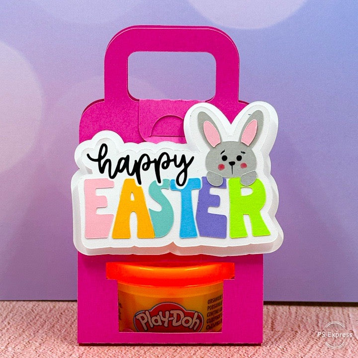 Personalized Happy Easter Playdough Holder – Bunny-Themed Gift