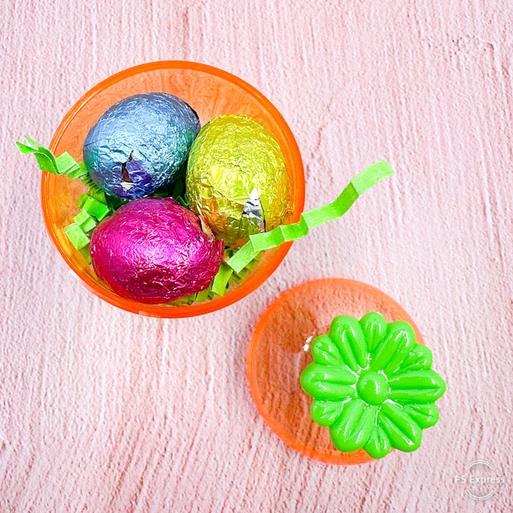 Personalized Plastic Carrot Treat Holder – Filled with Chocolate Eggs