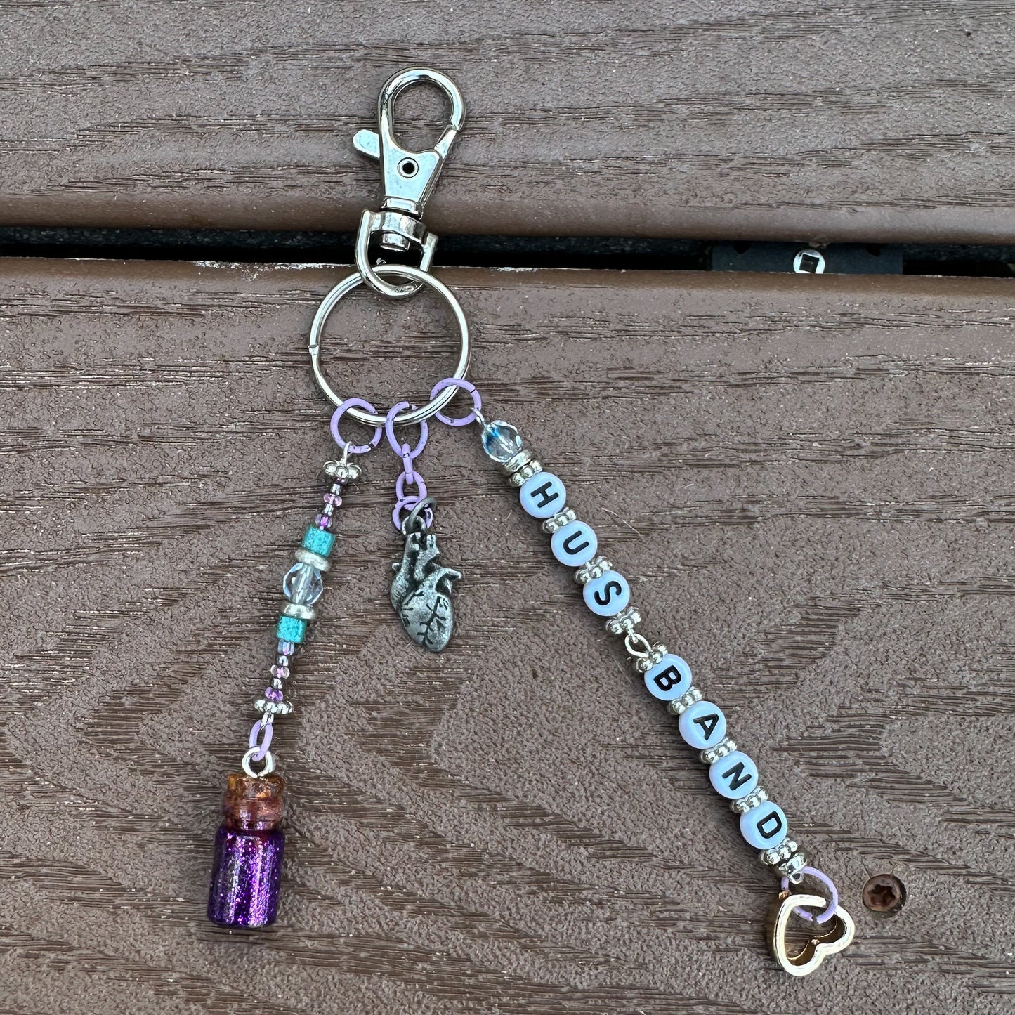 True Crime Husband Charm | Poison Bottle Purse Charm & Keychain Accessory