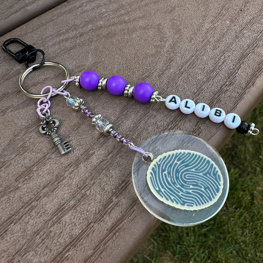 True Crime Alibi Charm | Fingerprint Purse Charm & Keychain Accessory