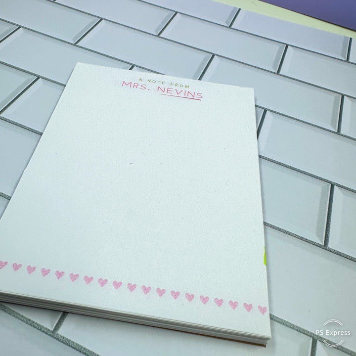 Personalized Teacher Notepad – Custom Name & Classroom Gift