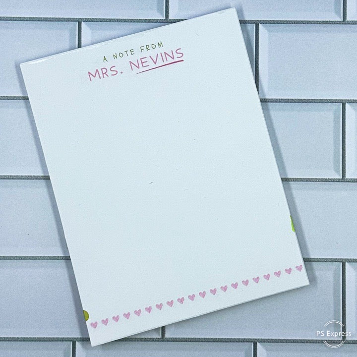 Personalized Teacher Notepad – Custom Name & Classroom Gift