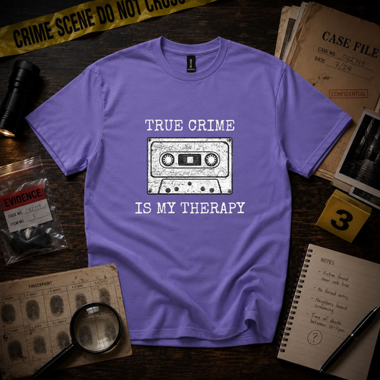 "True Crime Is My Therapy" Cassette T-Shirt